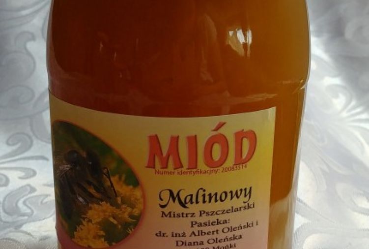 100 % naturalny miód malinowy 1.2 kg